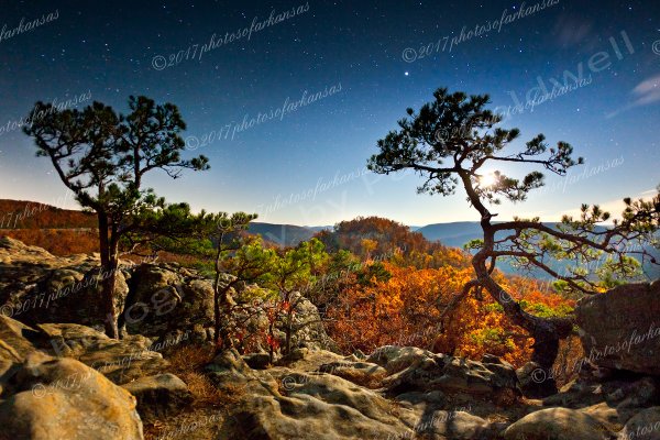01.3 Midnight Skies Over Sams Throne In The Arkansas Ozark Mountains - Professional Arkansas Ozark Gallery No 3 photography by Paul Caldwell