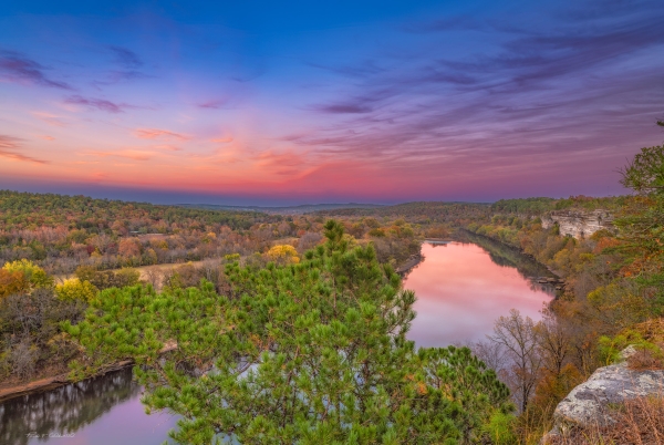 14 Sunset At Calico Rock On The White River - Professional Arkansas Ozark Gallery No 3 photography by Paul Caldwell