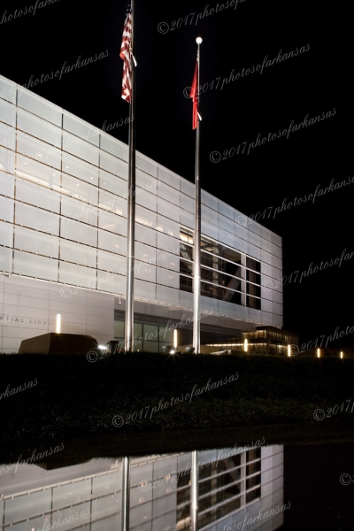 29 Night Time Close Up Of The Bill Clinton Presidential Library - Professional Views Of Little Rock photography by Paul Caldwell
